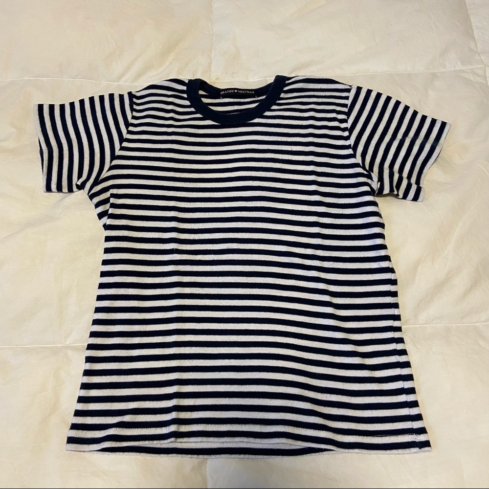 Brandy Melville Striped Blue and White Shirt